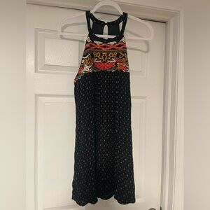 THML Black Dress with Multicolor Embroidery